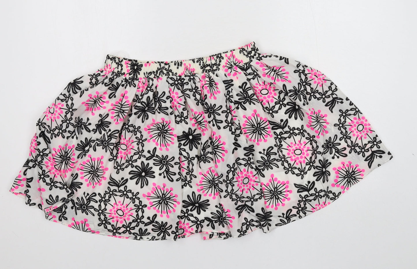 Max C Womens White Floral  Flare Skirt Size 12