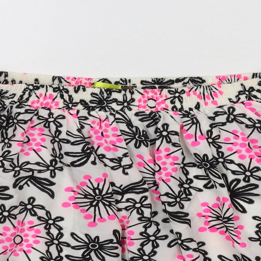Max C Womens White Floral  Flare Skirt Size 12