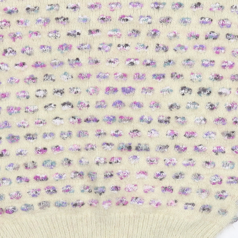 Womens UK Size S QED London White Pullover Jumper