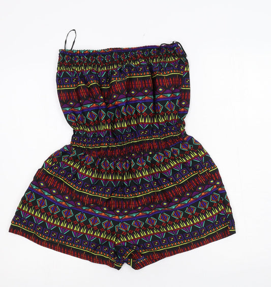 Ocean Club Womens Multicoloured Geometric  Playsuit One-Piece Size 10