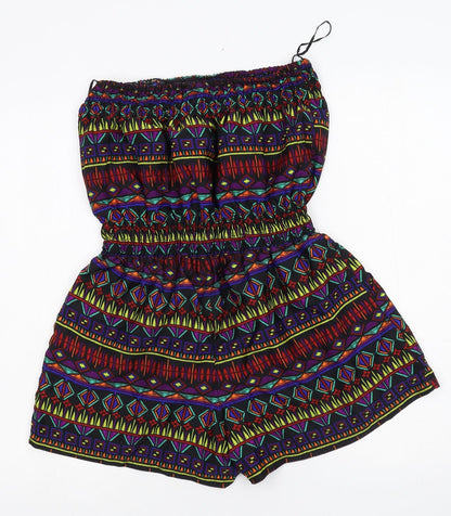 Ocean Club Womens Multicoloured Geometric  Playsuit One-Piece Size 10