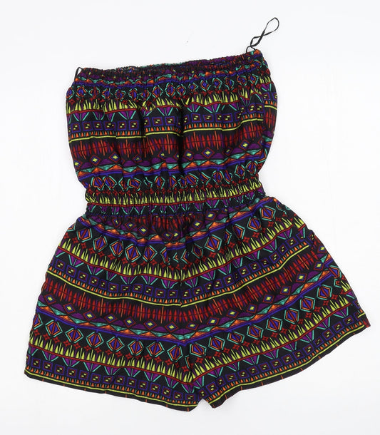 Ocean Club Womens Multicoloured Geometric  Playsuit One-Piece Size 10