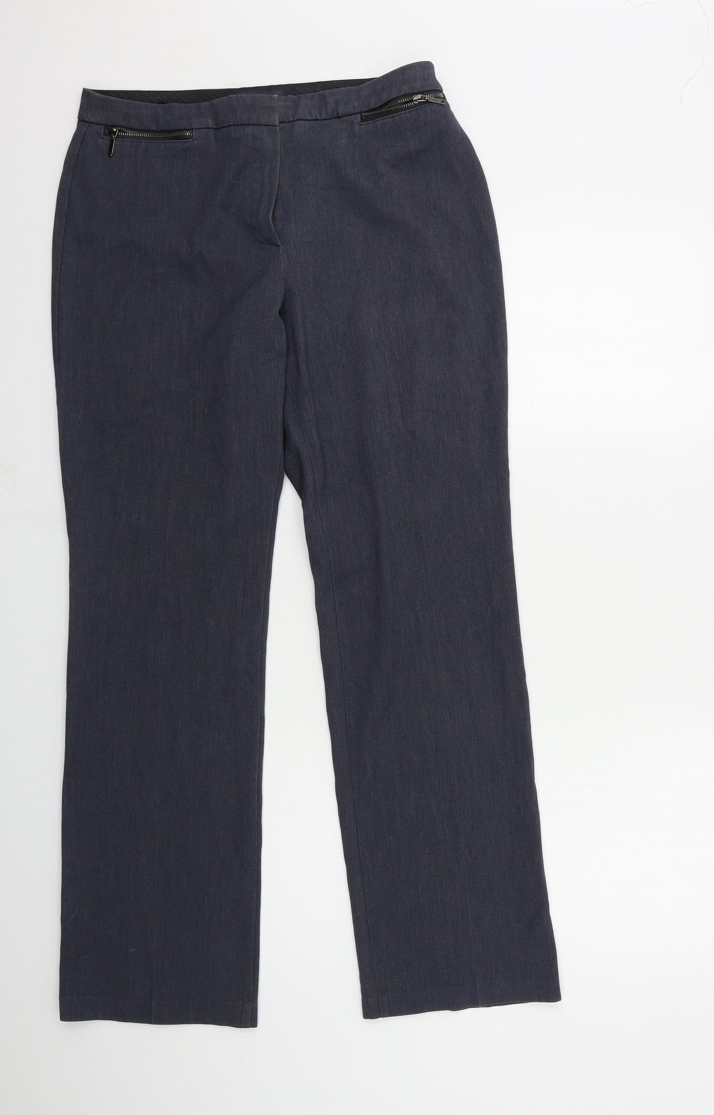 Womens UK Size 12 Marks and Spencer Regular Fit  Blue Trousers