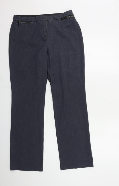 Womens UK Size 12 Marks and Spencer Regular Fit  Blue Trousers