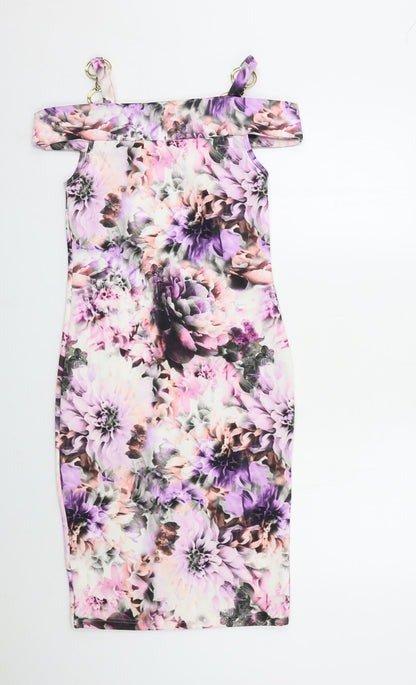 Definition Womens Pink Floral  Bodycon  Size 8