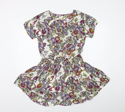 Preworn Womens White Paisley  Shift  Size XS