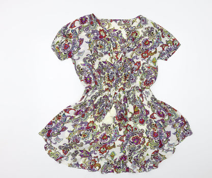 Preworn Womens White Paisley  Shift  Size XS