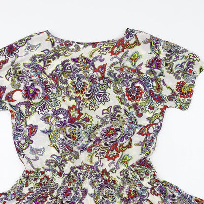 Preworn Womens White Paisley  Shift  Size XS