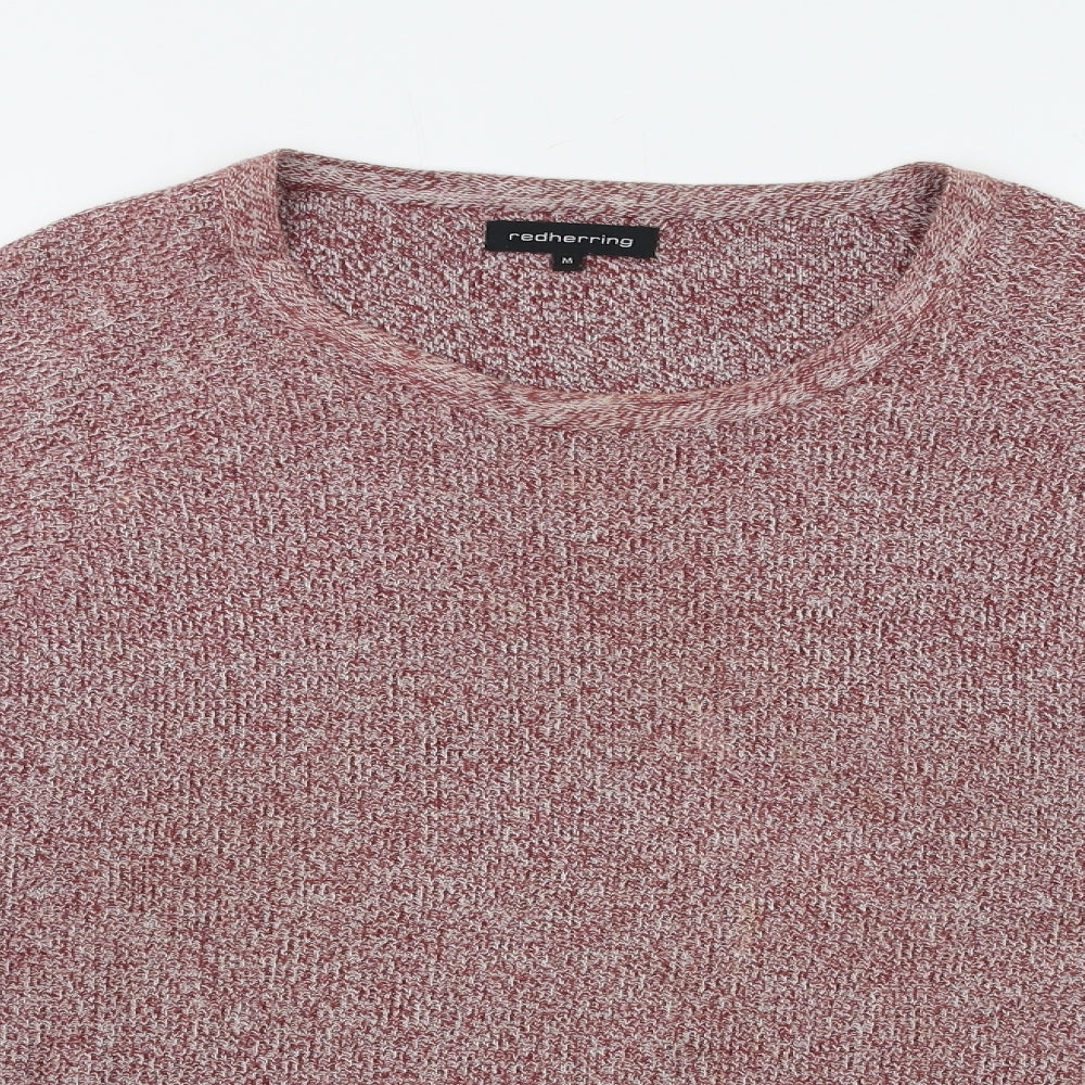 Red Herring Mens Red  Knit Pullover Jumper Size M
