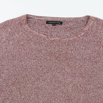 Red Herring Mens Red  Knit Pullover Jumper Size M