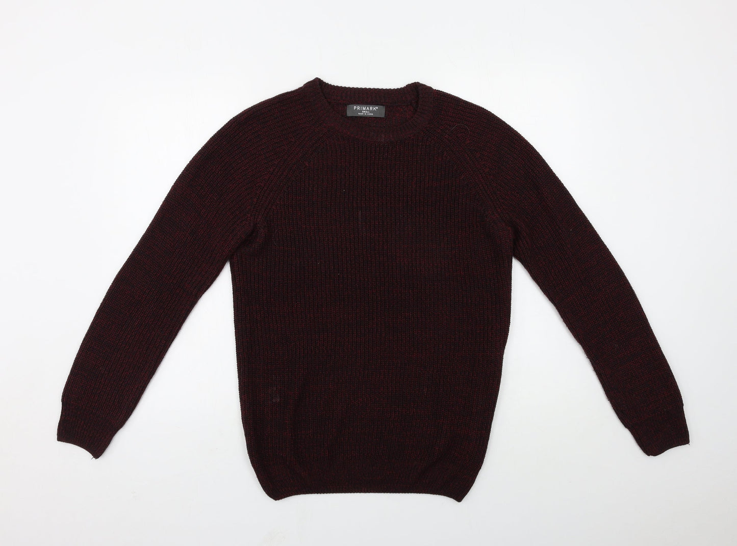 Primark Mens Red  Knit Pullover Jumper Size S