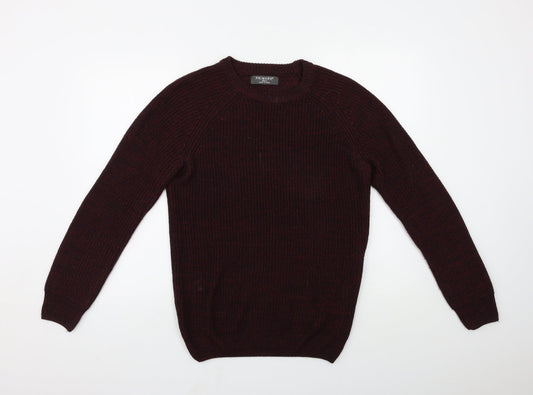 Primark Mens Red  Knit Pullover Jumper Size S