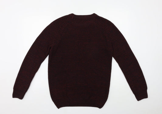 Primark Mens Red  Knit Pullover Jumper Size S
