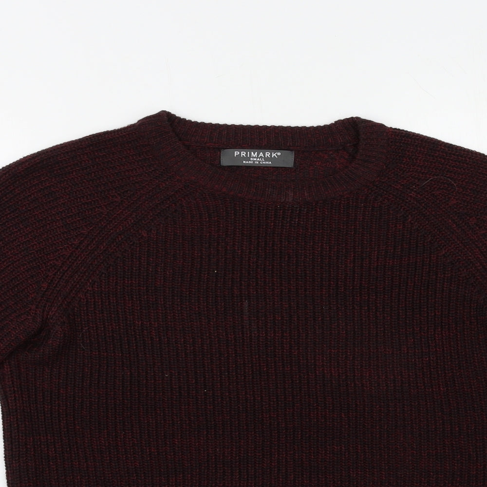 Primark Mens Red  Knit Pullover Jumper Size S
