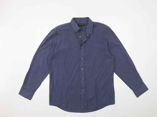 Mens UK Collar Size 16.5 greenwoods Smart Blue  Dress Shirt