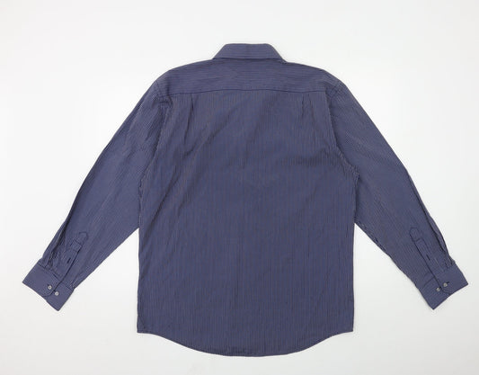Mens UK Collar Size 16.5 greenwoods Smart Blue  Dress Shirt