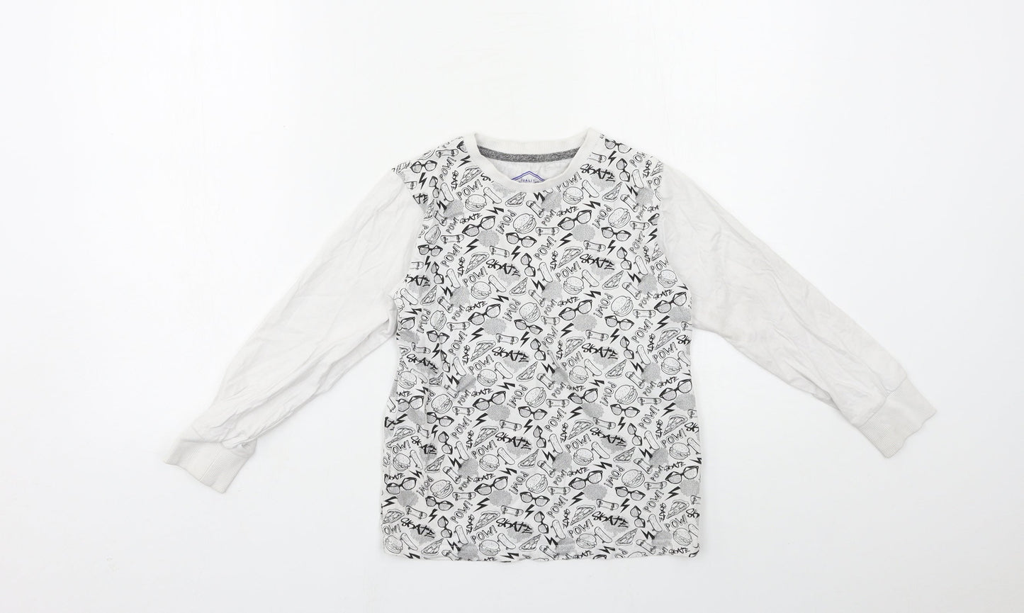 Matalan Boys Grey Geometric  Basic T-Shirt Size 7 Years