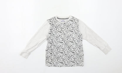 Matalan Boys Grey Geometric  Basic T-Shirt Size 7 Years