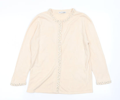 Womens UK Size 12 M&S Beige Cardigan Jumper
