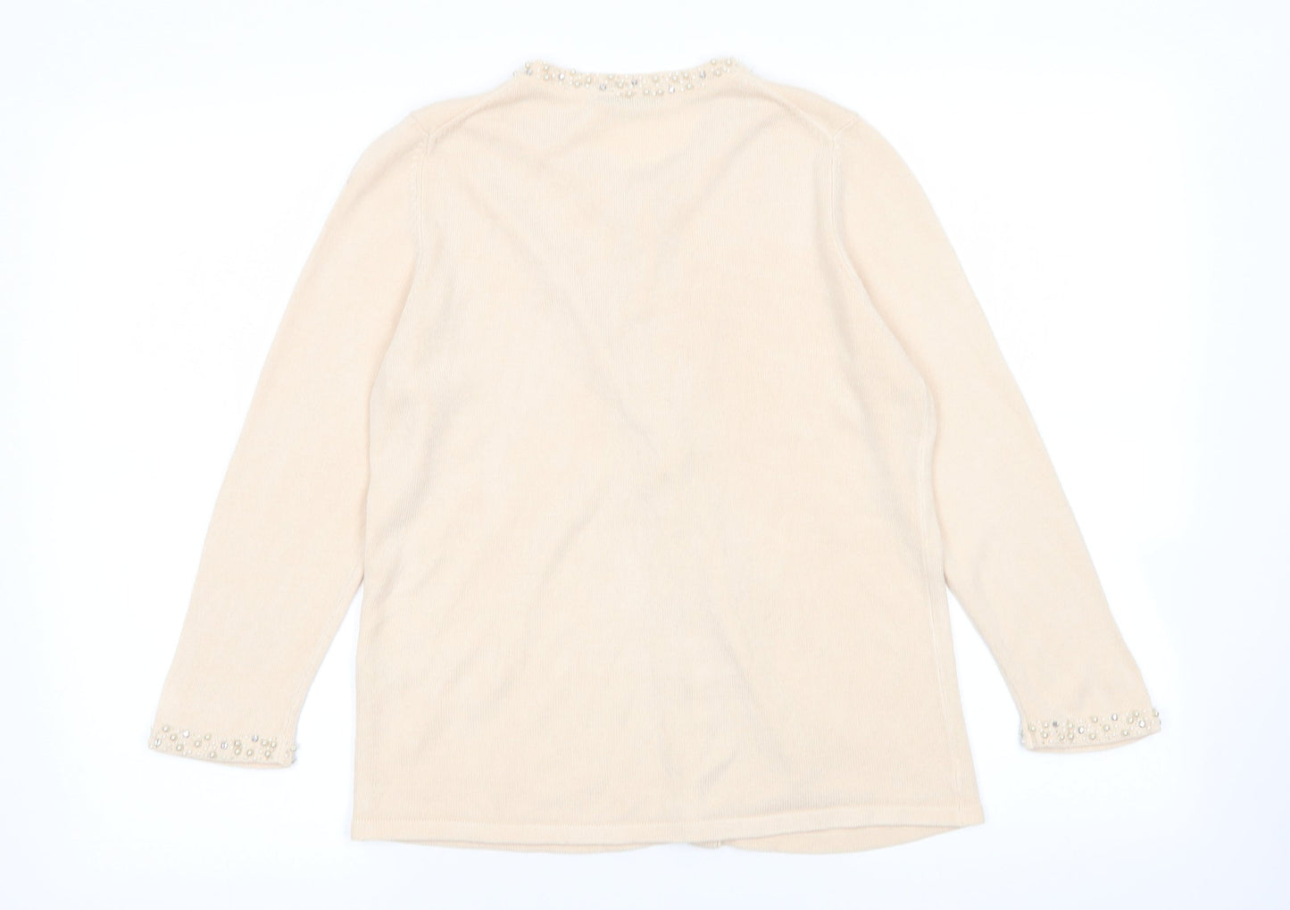 Womens UK Size 12 M&S Beige Cardigan Jumper