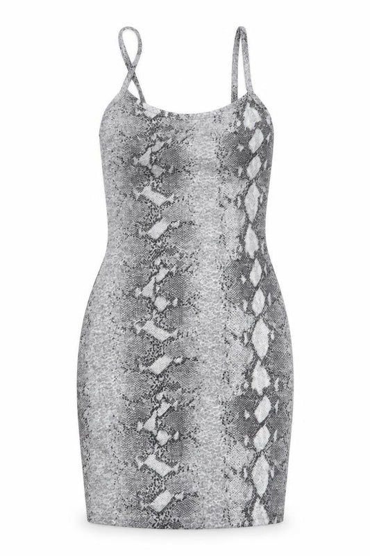 Front view of PRETTYLITTLETHING women’s multicoloured geometric bodycon, size UK 6