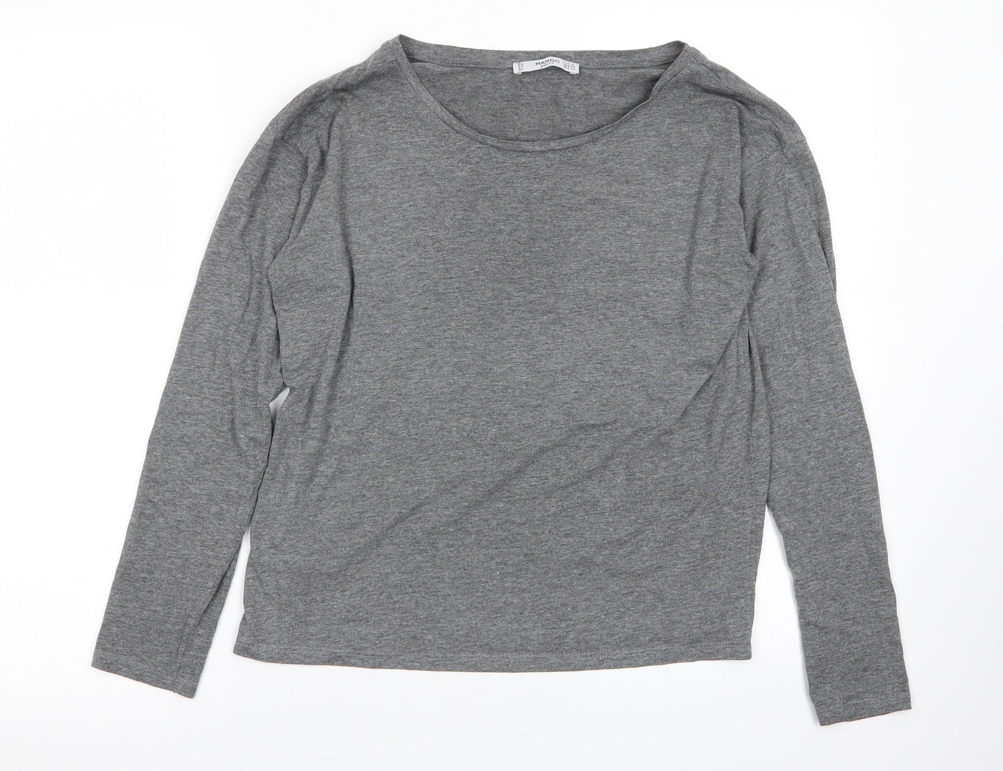 Womens UK Size 8 Mango Grey Basic T-Shirt