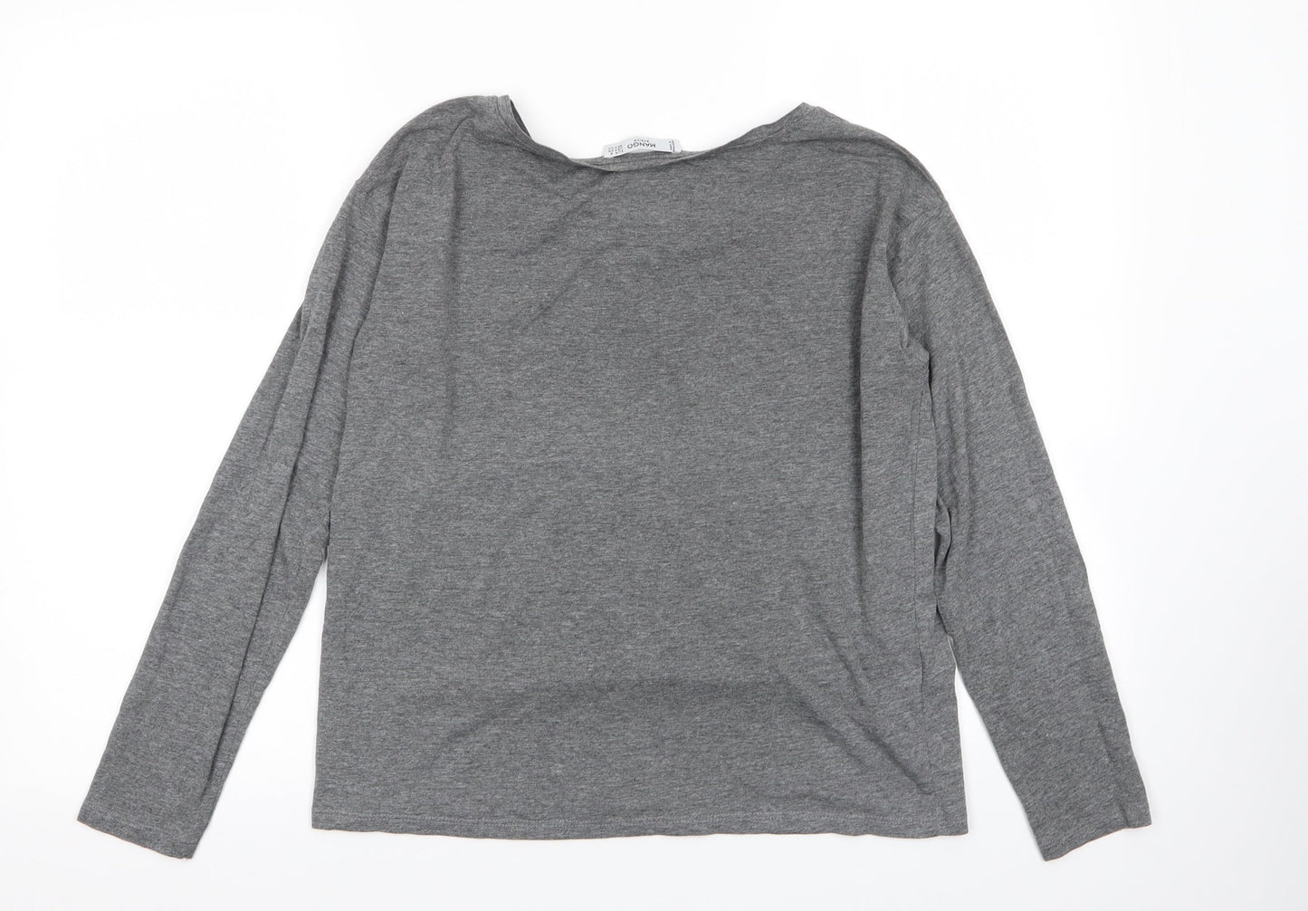 Womens UK Size 8 Mango Grey Basic T-Shirt