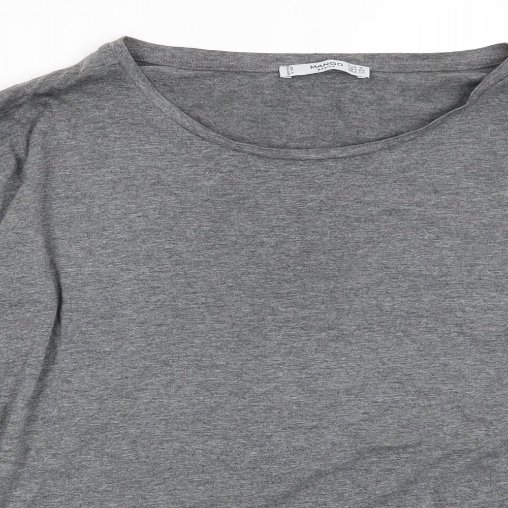 Womens UK Size 8 Mango Grey Basic T-Shirt