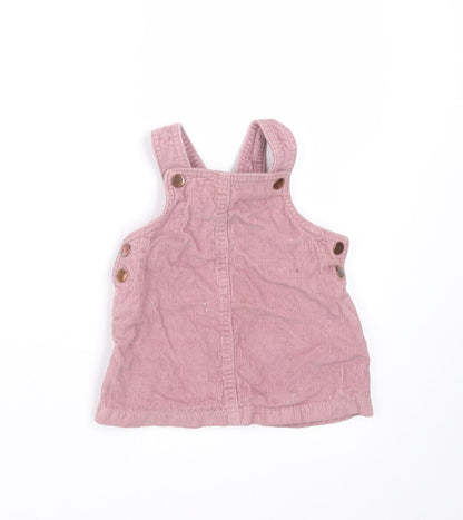 F&F Girls Purple  Corduroy Pinafore/Dungaree Dress  Size 3-6 Months