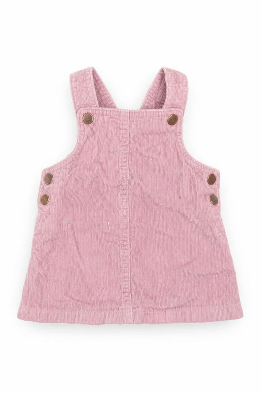 F&F Girls Purple  Corduroy Pinafore/Dungaree Dress  Size 3-6 Months