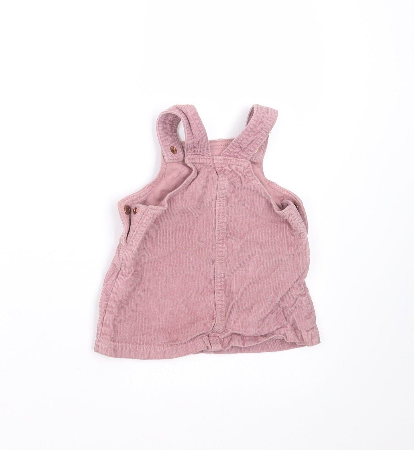 F&F Girls Purple  Corduroy Pinafore/Dungaree Dress  Size 3-6 Months
