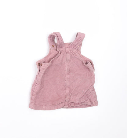 F&F Girls Purple  Corduroy Pinafore/Dungaree Dress  Size 3-6 Months