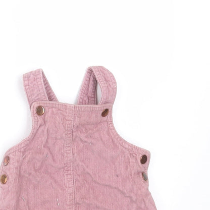 F&F Girls Purple  Corduroy Pinafore/Dungaree Dress  Size 3-6 Months