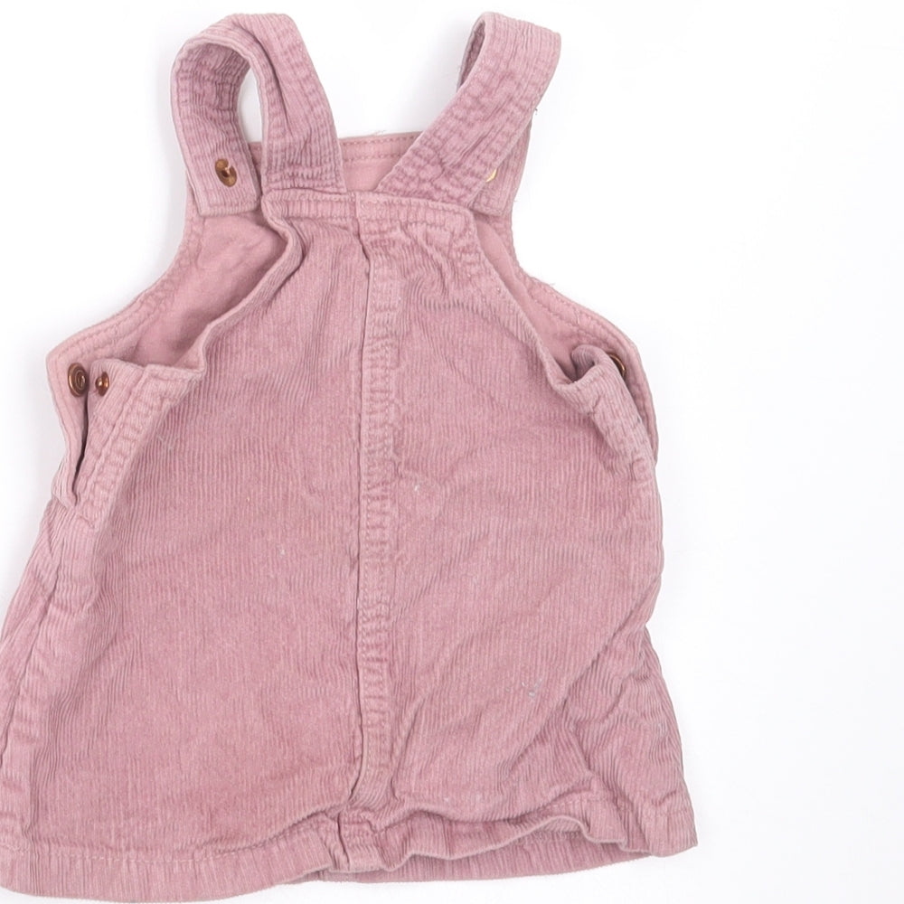 F&F Girls Purple  Corduroy Pinafore/Dungaree Dress  Size 3-6 Months
