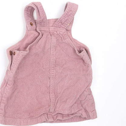 F&F Girls Purple  Corduroy Pinafore/Dungaree Dress  Size 3-6 Months
