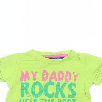 Minoti Baby Green   Basic T-Shirt Size 12-18 Months  - daddy rocks
