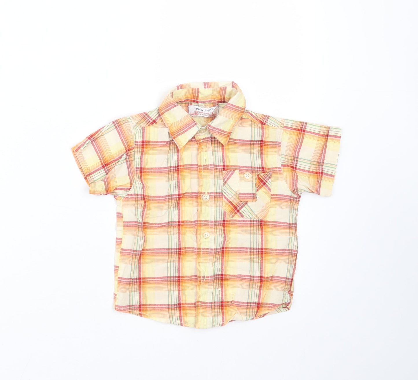 Earlydays Baby Orange Plaid  Basic Button-Up Size 12-18 Months