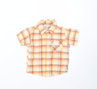 Earlydays Baby Orange Plaid  Basic Button-Up Size 12-18 Months