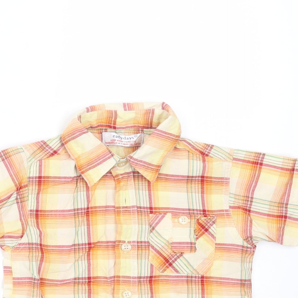 Earlydays Baby Orange Plaid  Basic Button-Up Size 12-18 Months