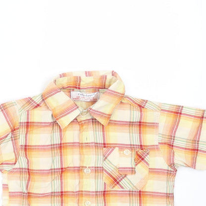 Earlydays Baby Orange Plaid  Basic Button-Up Size 12-18 Months