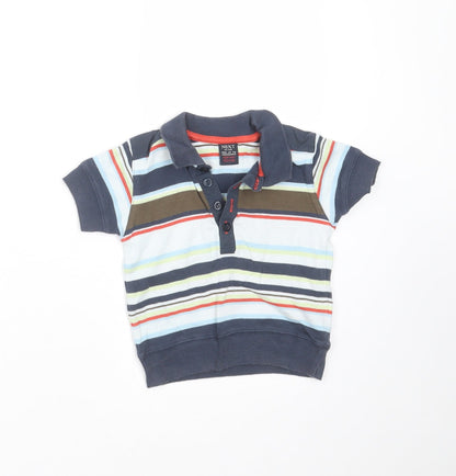 NEXT Boys Blue Striped  Basic Polo Size 12-18 Months