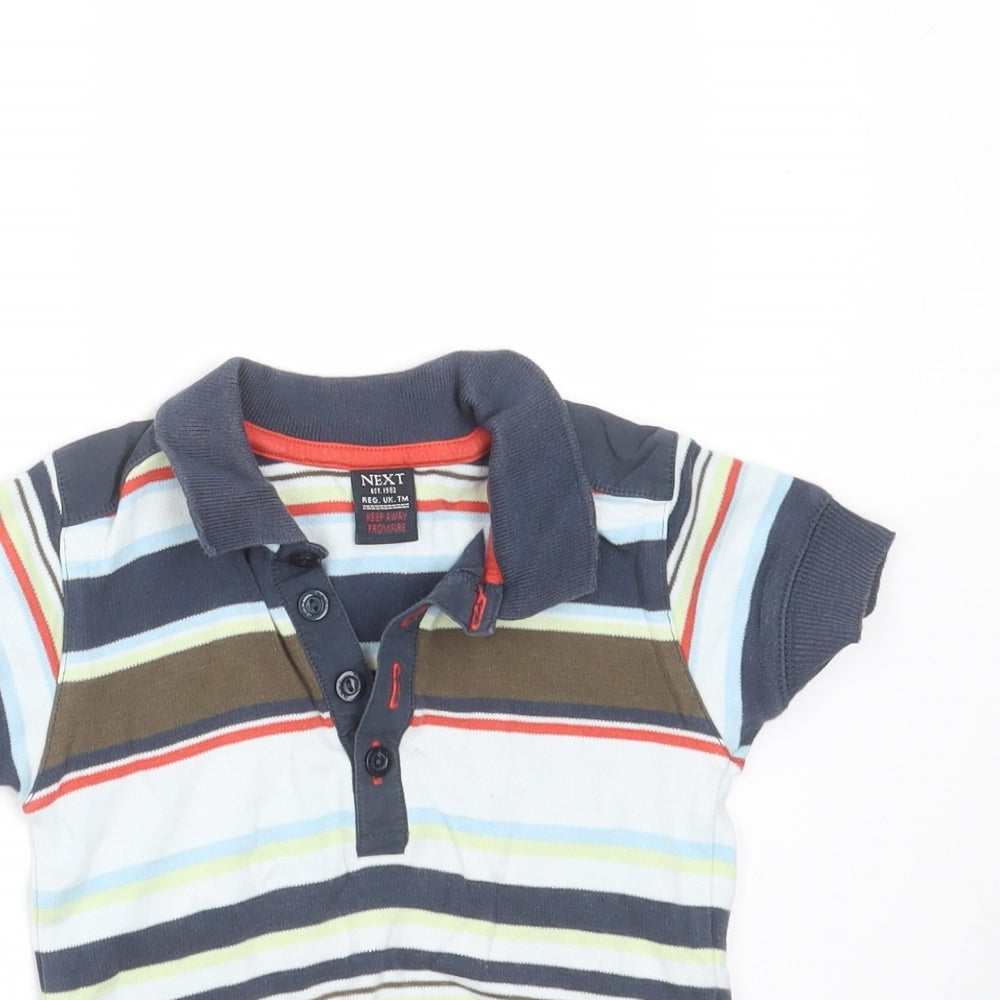 NEXT Boys Blue Striped  Basic Polo Size 12-18 Months