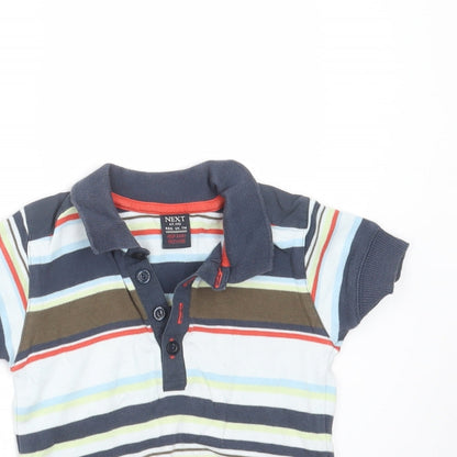 NEXT Boys Blue Striped  Basic Polo Size 12-18 Months