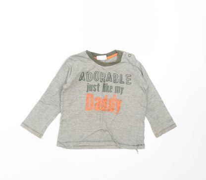 F&F Boys Green Striped  Basic T-Shirt Size 9-12 Months  - Adorable just like my Daddy