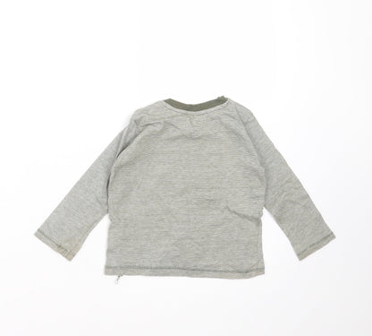 F&F Boys Green Striped  Basic T-Shirt Size 9-12 Months  - Adorable just like my Daddy
