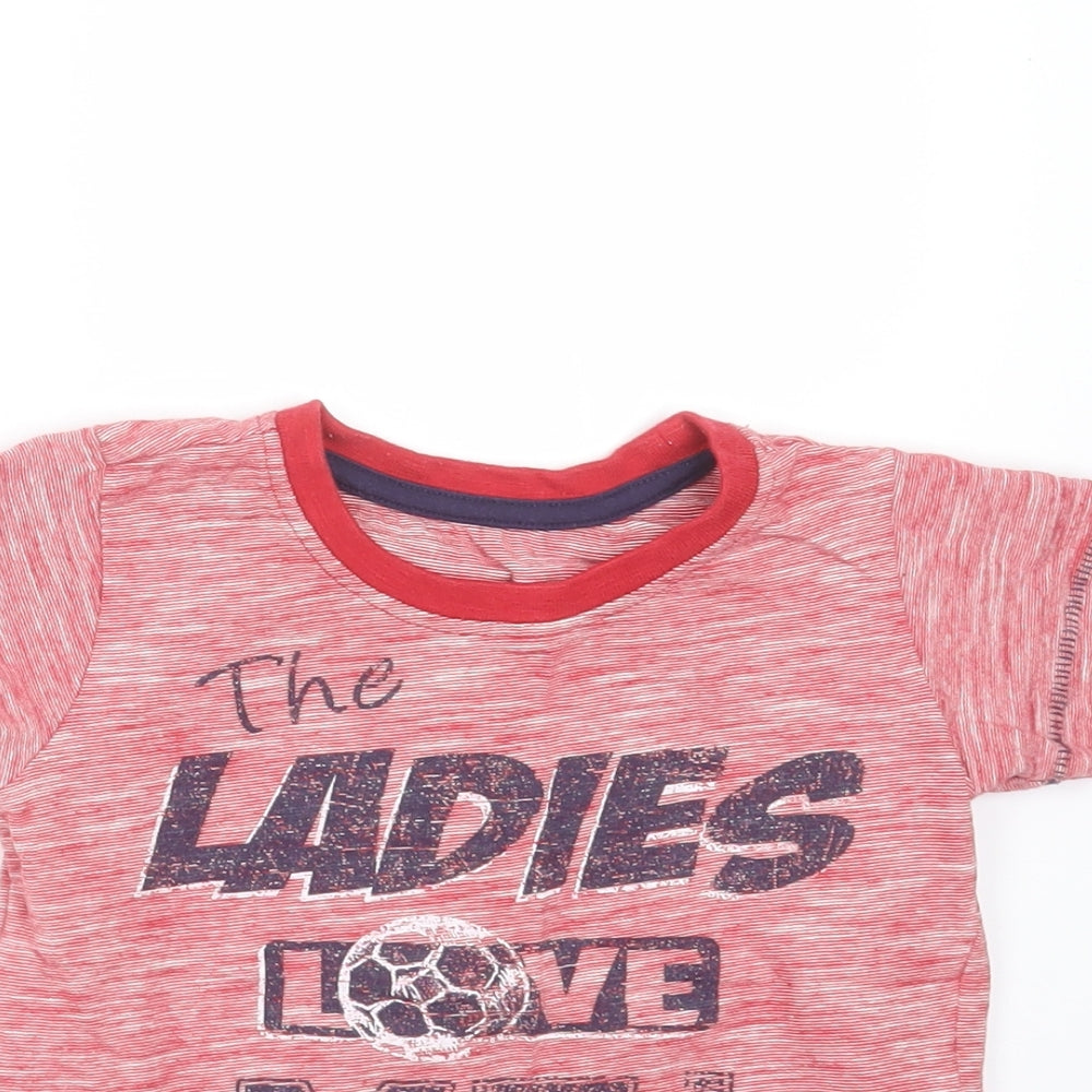 Matalan Boys Red Striped  Basic T-Shirt Size 9-12 Months  - the ladies love me