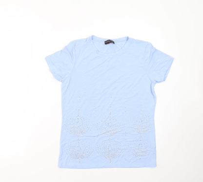 Womens UK Size S anna rose Blue Basic T-Shirt