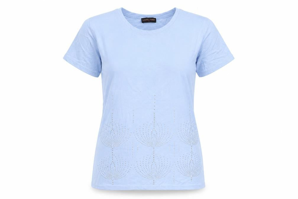 Womens UK Size S anna rose Blue Basic T-Shirt