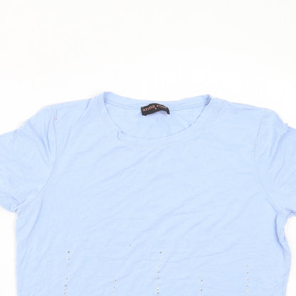 Womens UK Size S anna rose Blue Basic T-Shirt