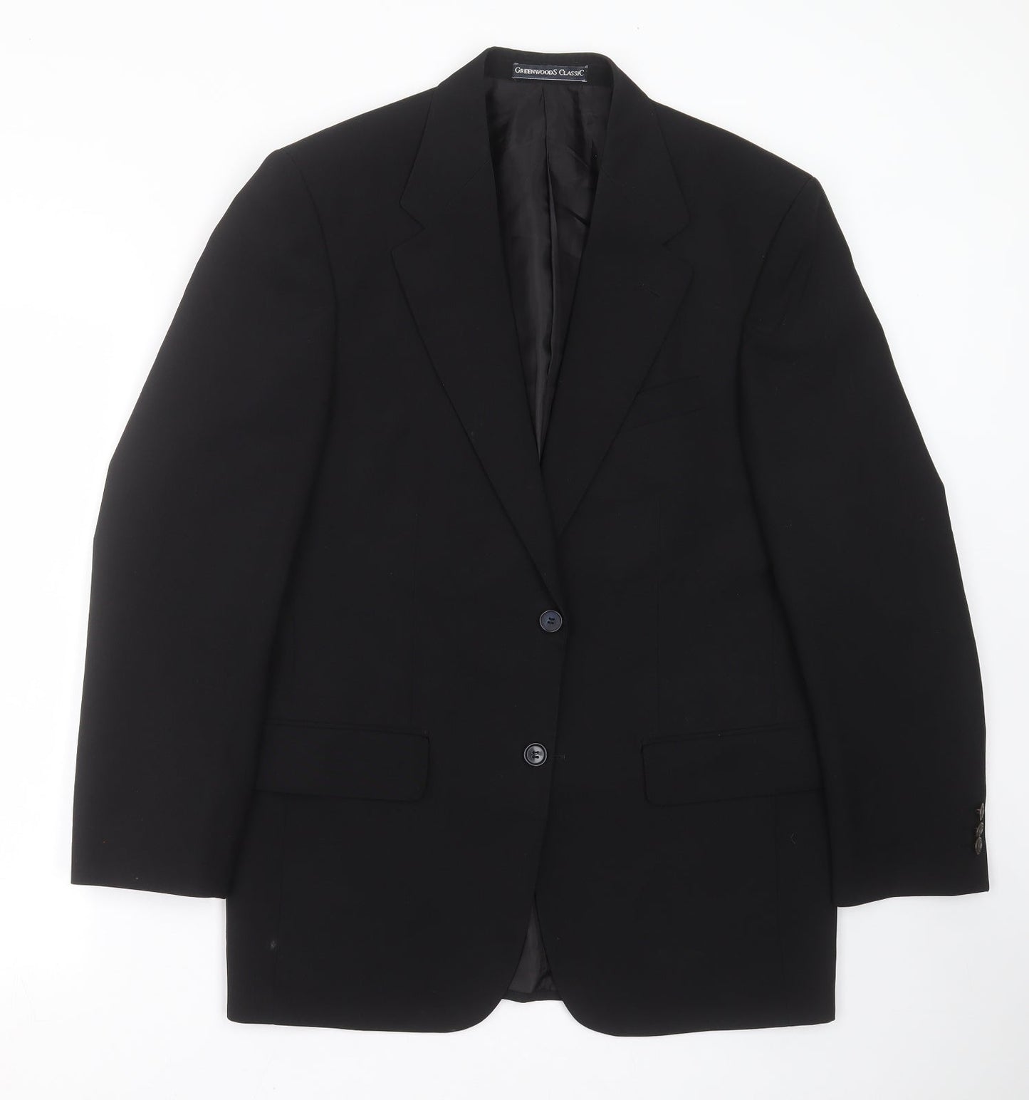 GREENWOODS Mens Black   Jacket Suit Jacket Size 38